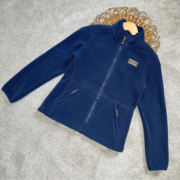 L.L.Bean Women's Mountain Classic Fleece Jacket Nautical Navy Size PXXS - Picture 3 of 16